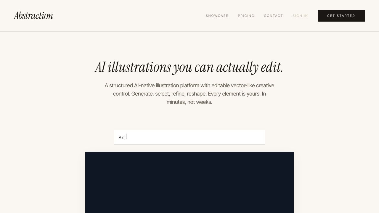 Abstraction website screenshot