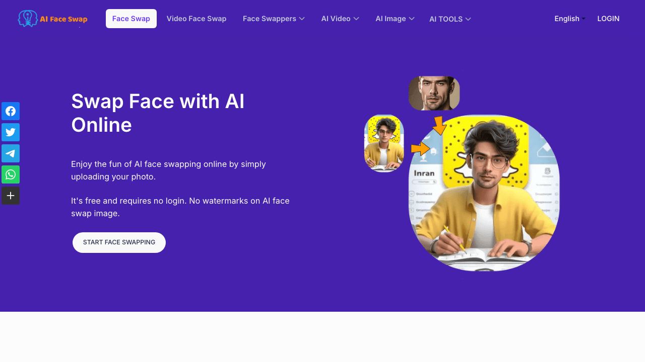 AI Face Swap 网站截图
