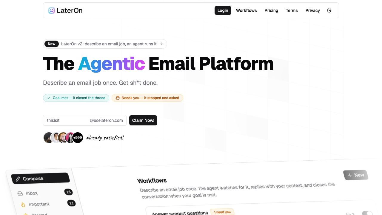 LaterOn website screenshot