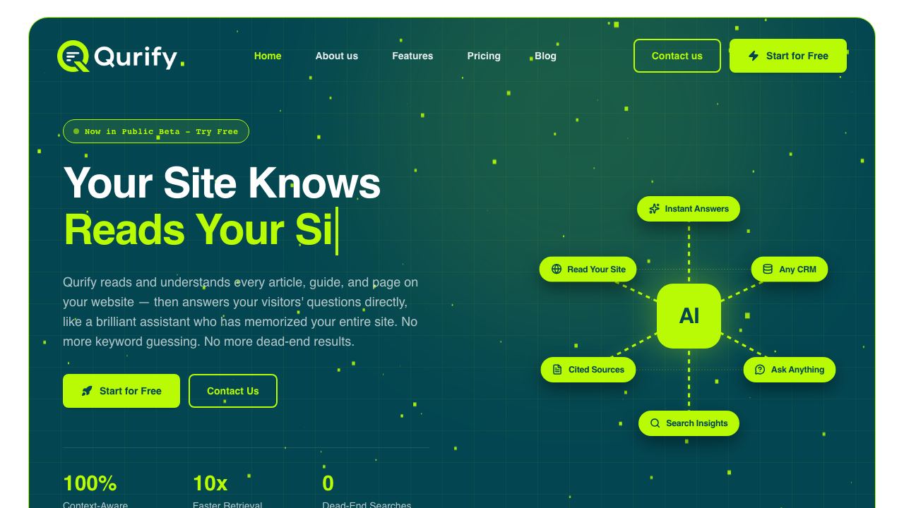 Qurify website screenshot