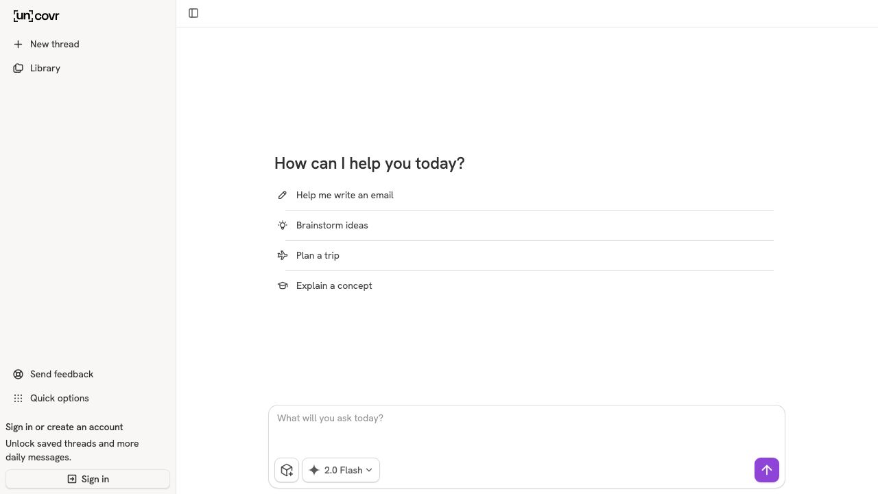 uncovr • your AI search companion 网站截图