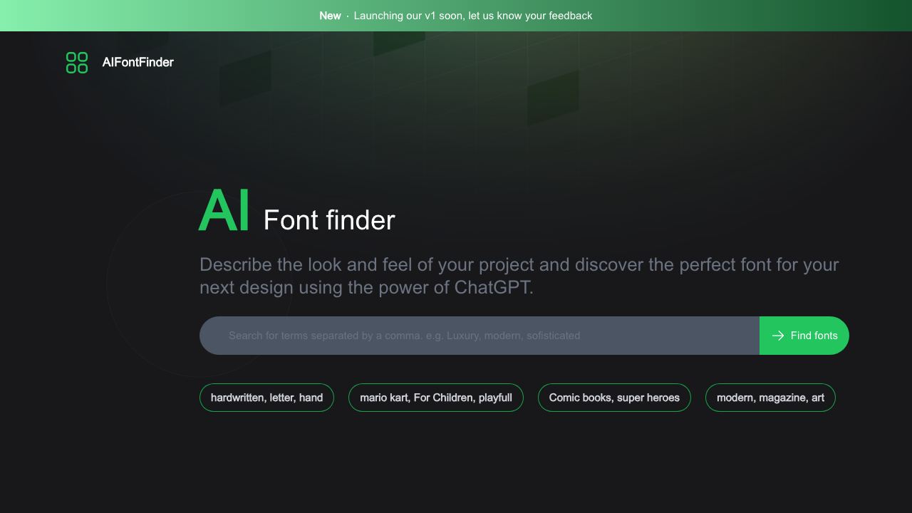 AI Font finder 网站截图