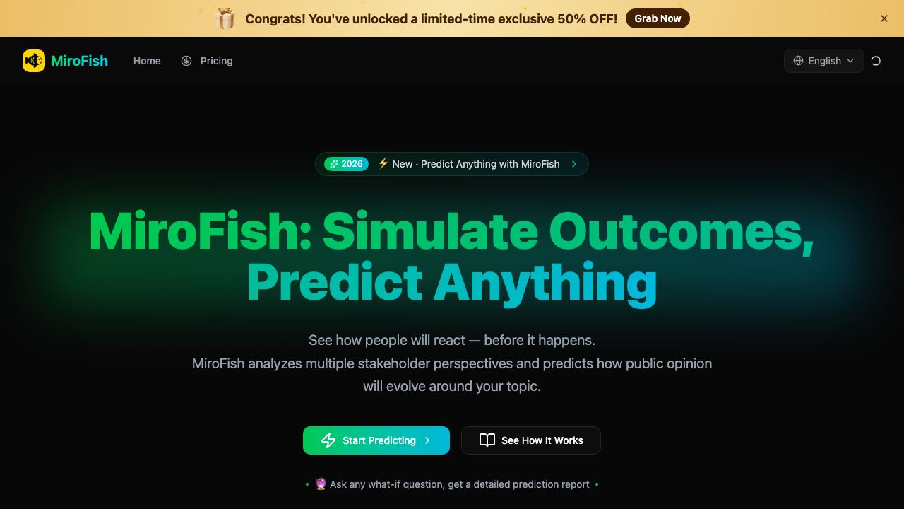 MiroFish website screenshot