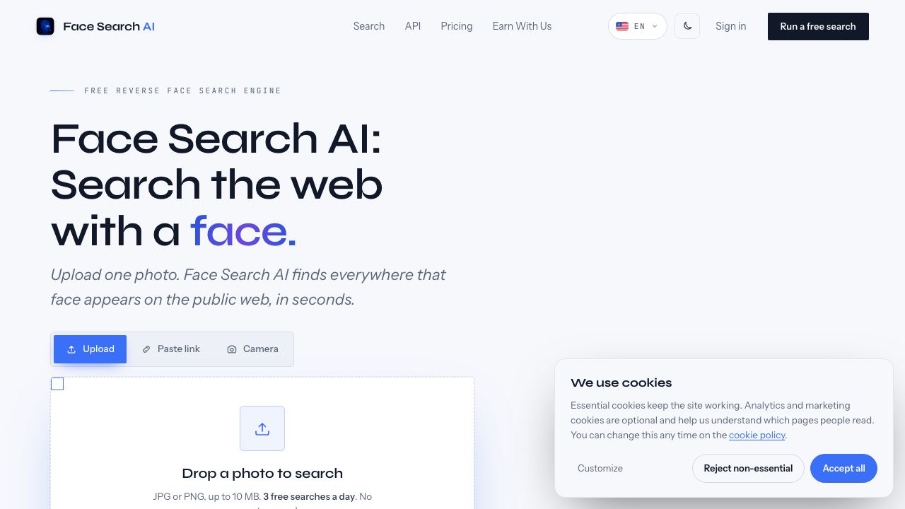 Face Search AI 网站截图