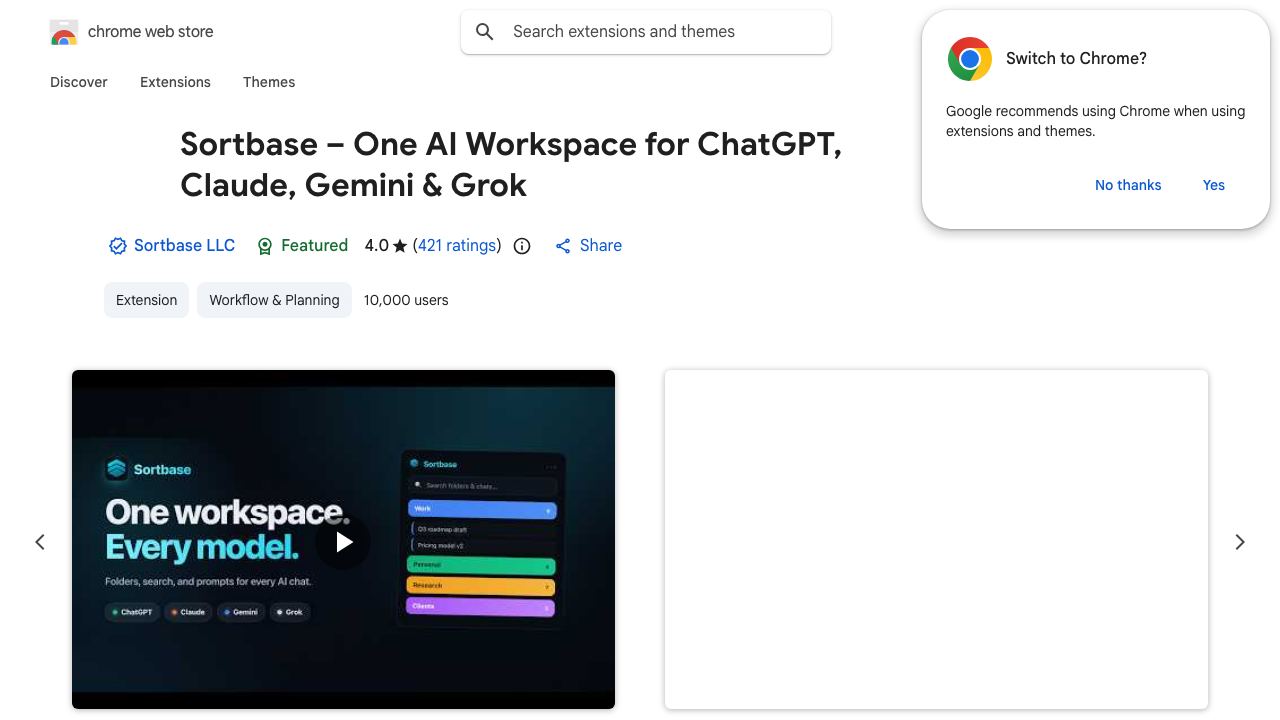 ChatGPT Easy Folders 网站截图