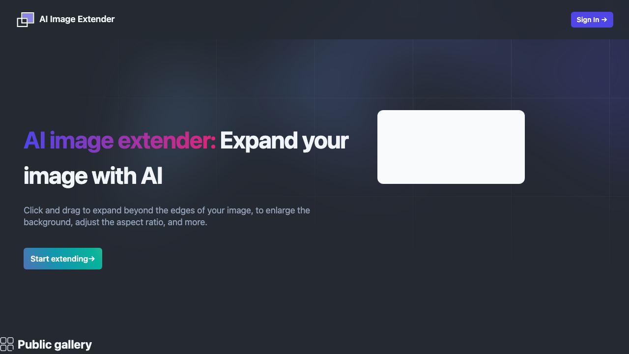 AI image extender 网站截图