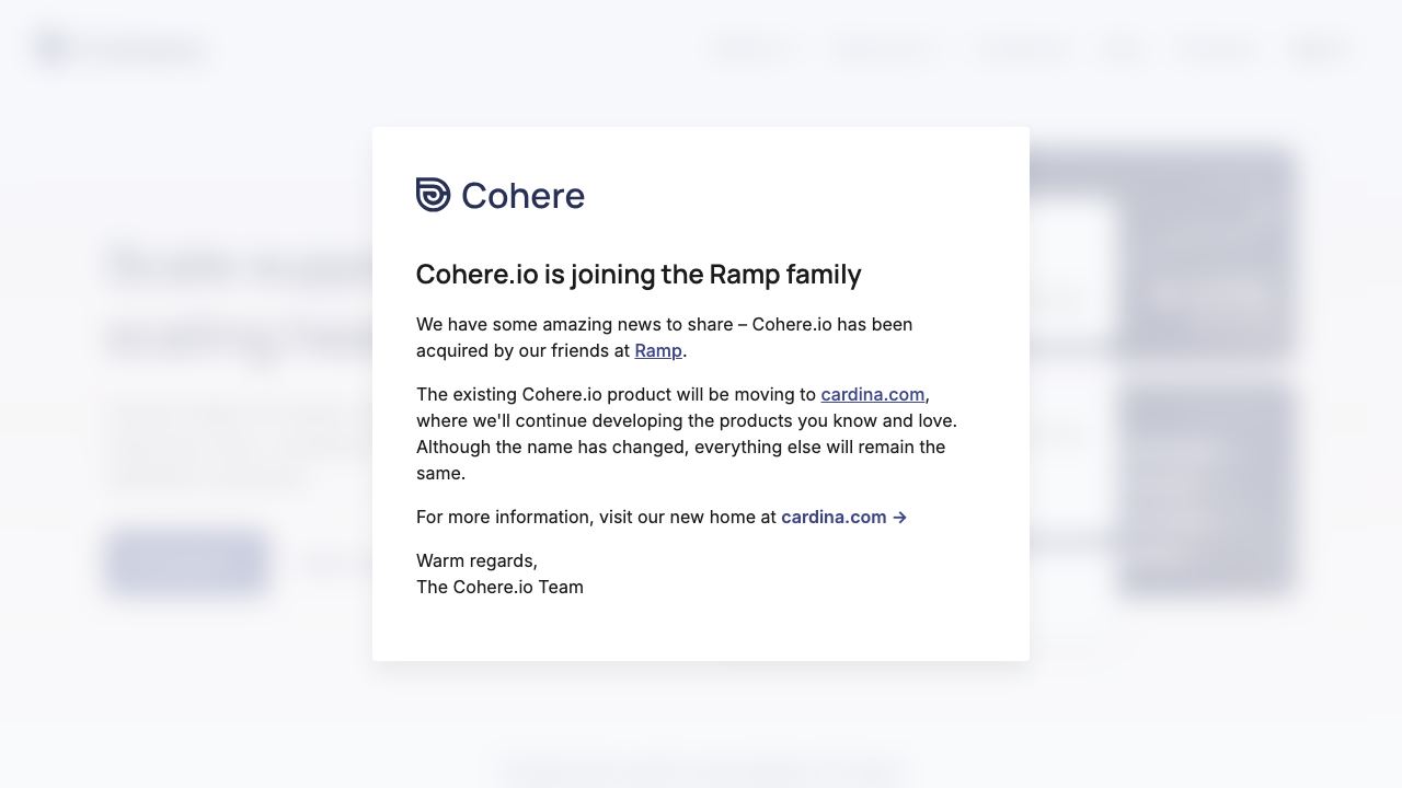 Cohere.io 网站截图