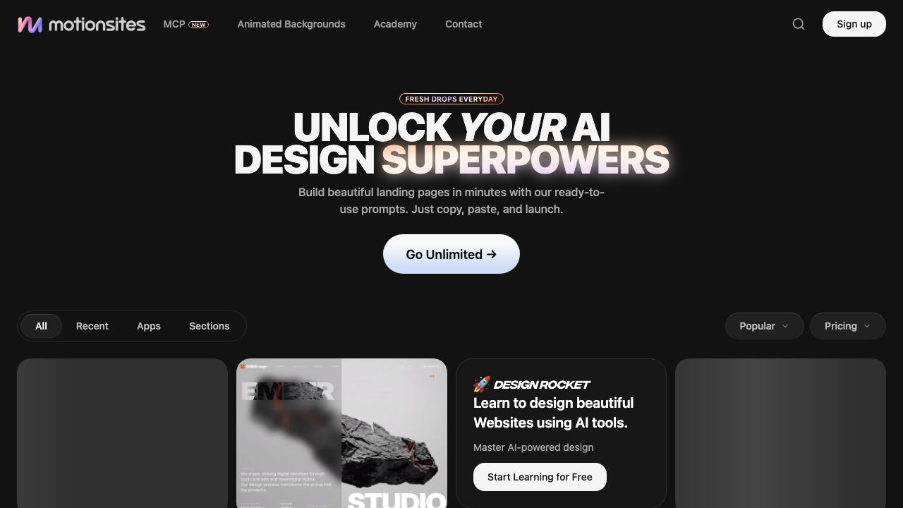 MotionSites website screenshot