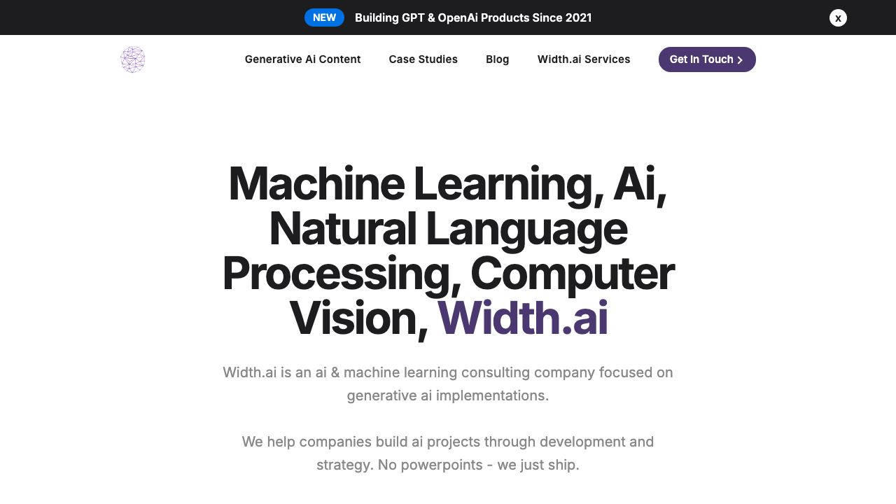 width.ai website screenshot