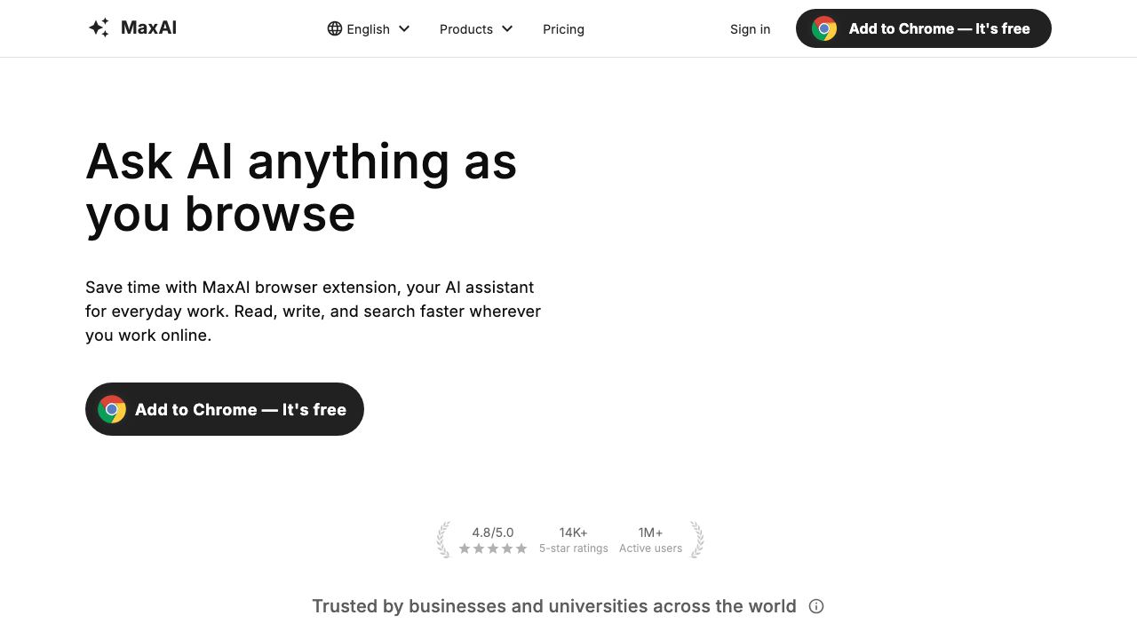 MaxAI.me website screenshot
