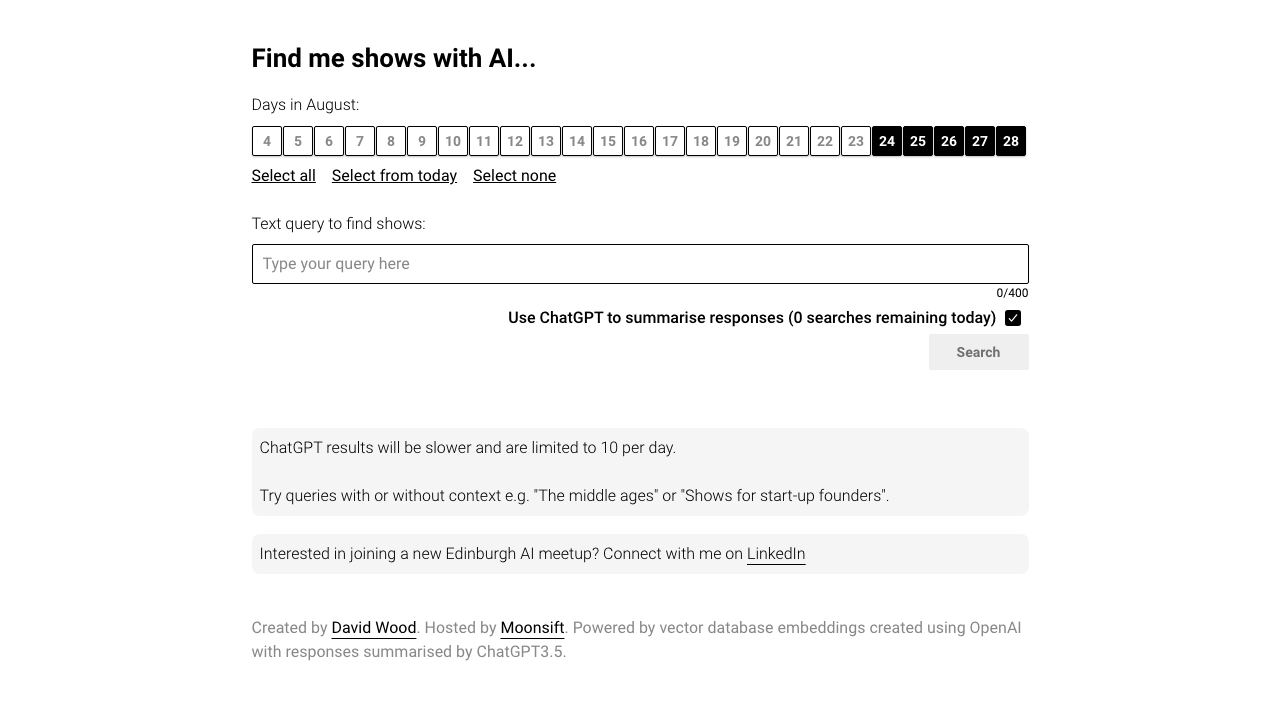 Fringe Sift website screenshot
