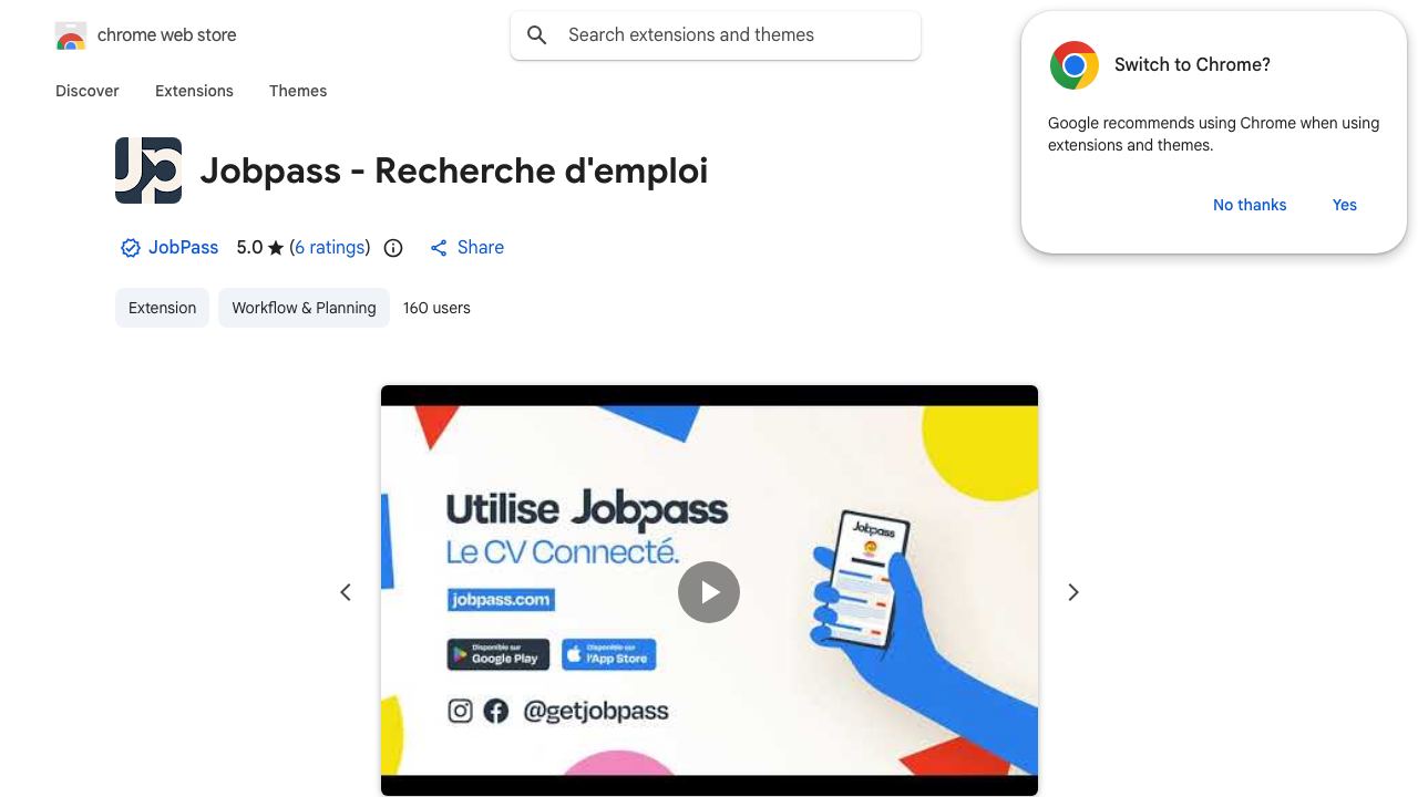 Jobpass - Recherche d'emploi 网站截图