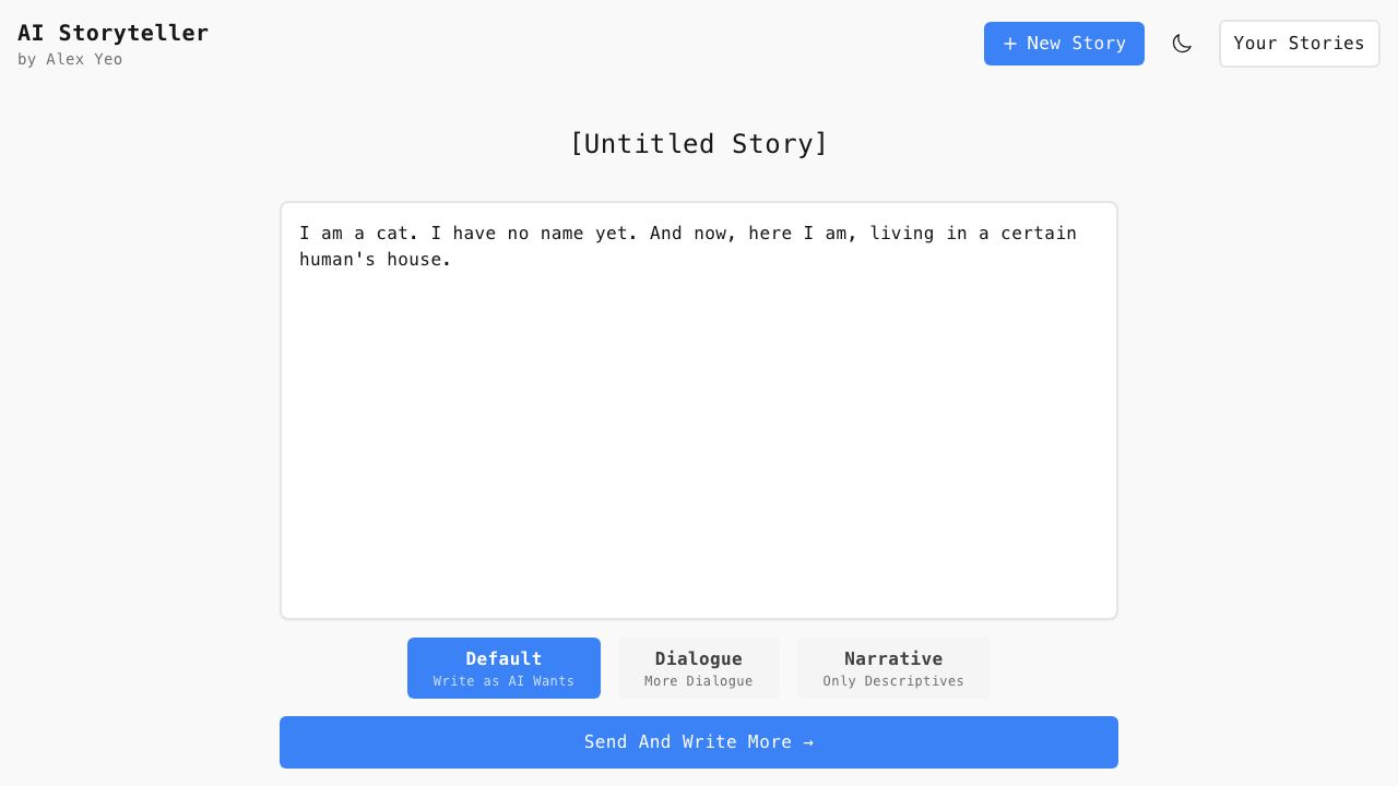 AI Storyteller website screenshot