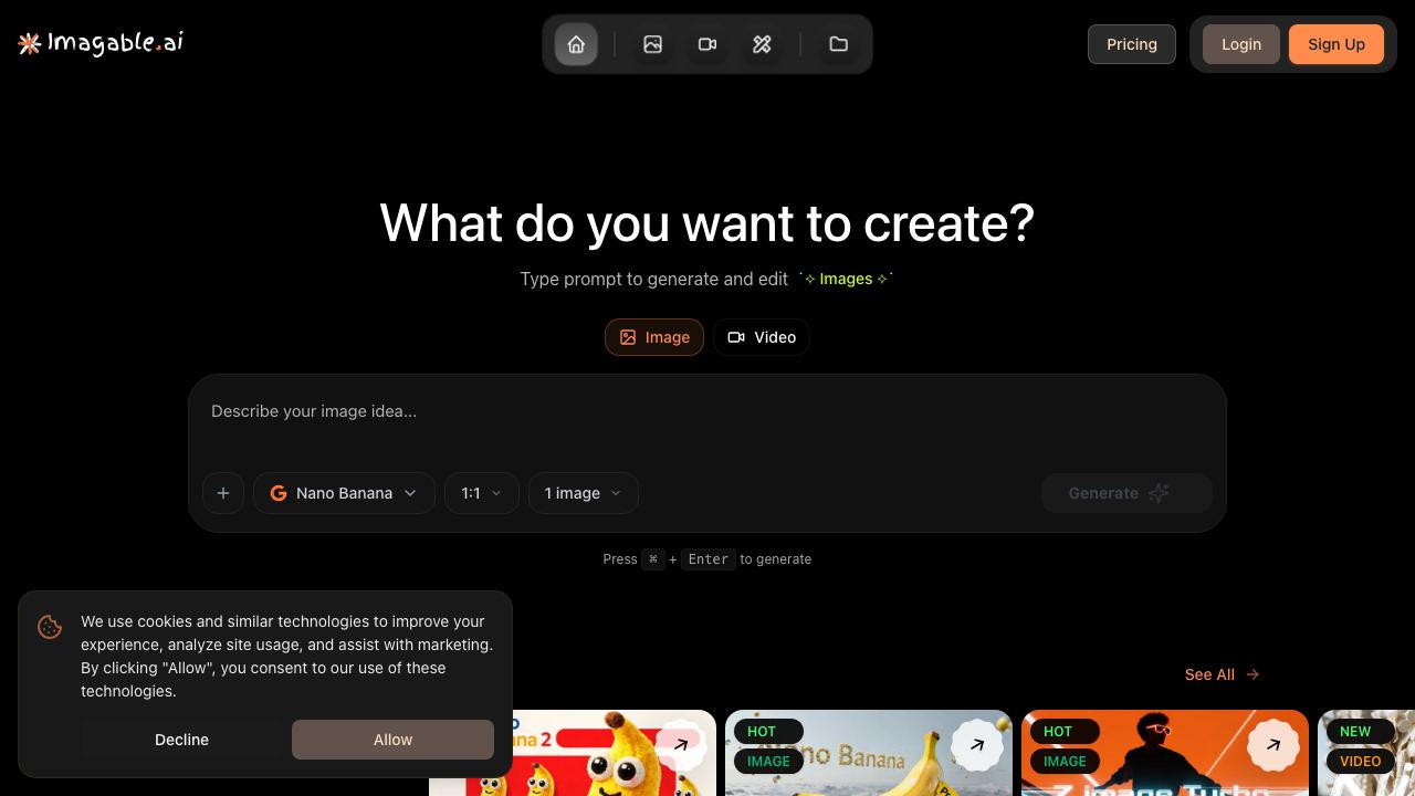 Imagable AI Image Editor 网站截图