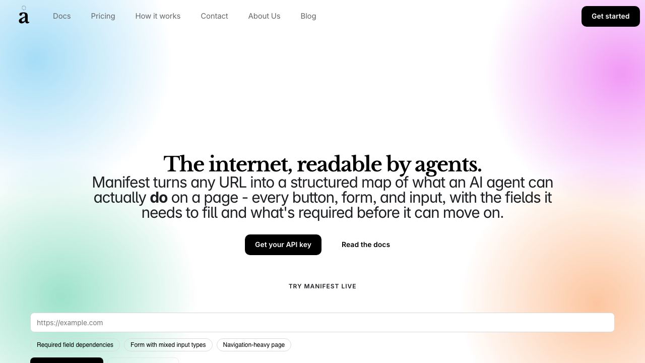 Manifest website screenshot