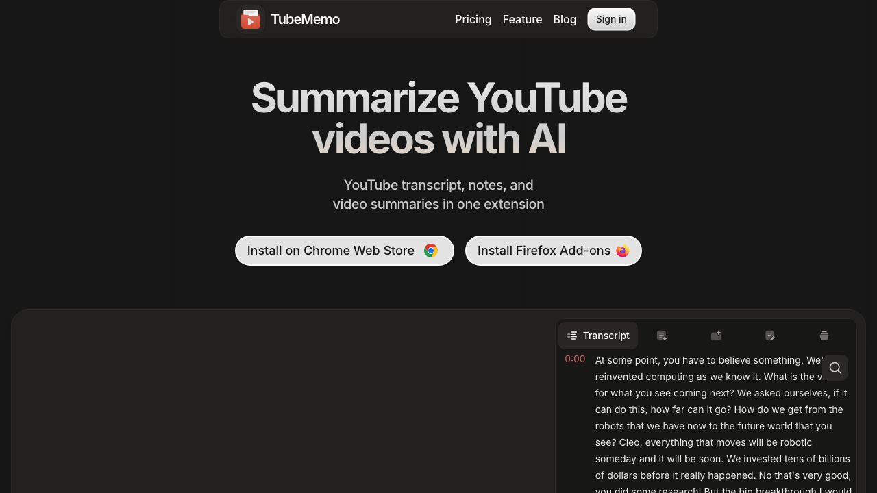 Tube Memo website screenshot