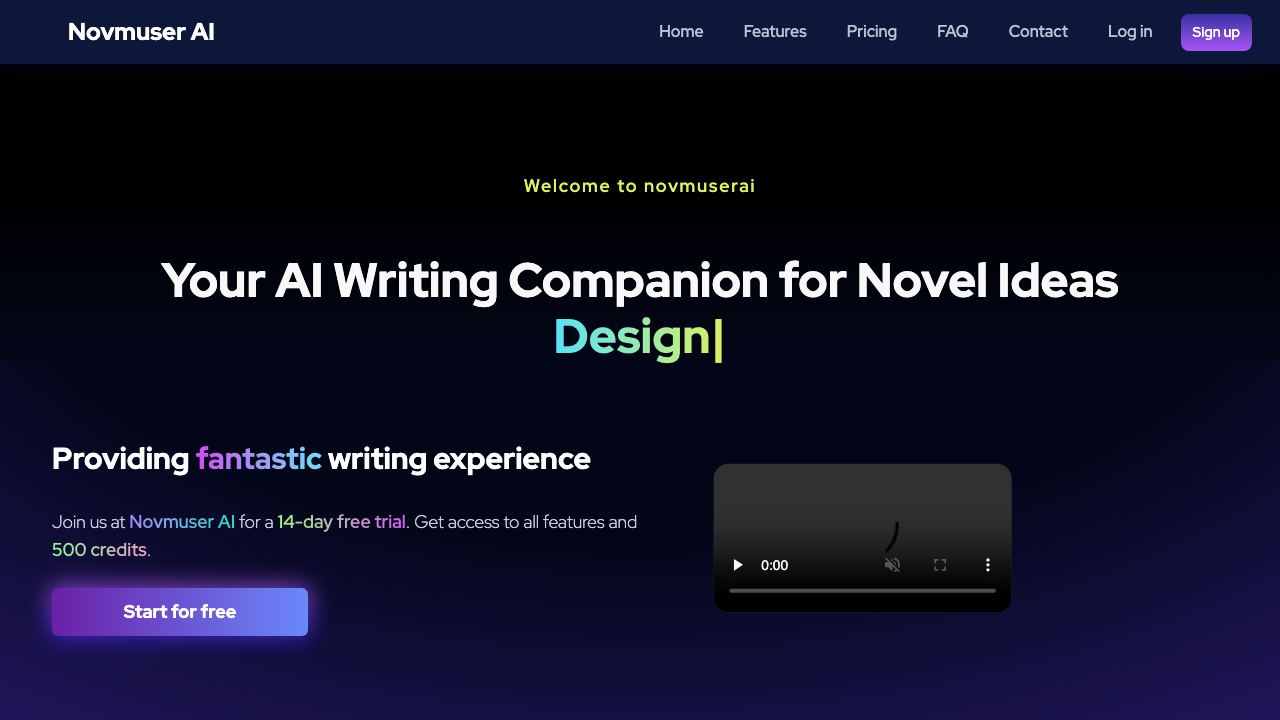 Novmuser AI website screenshot