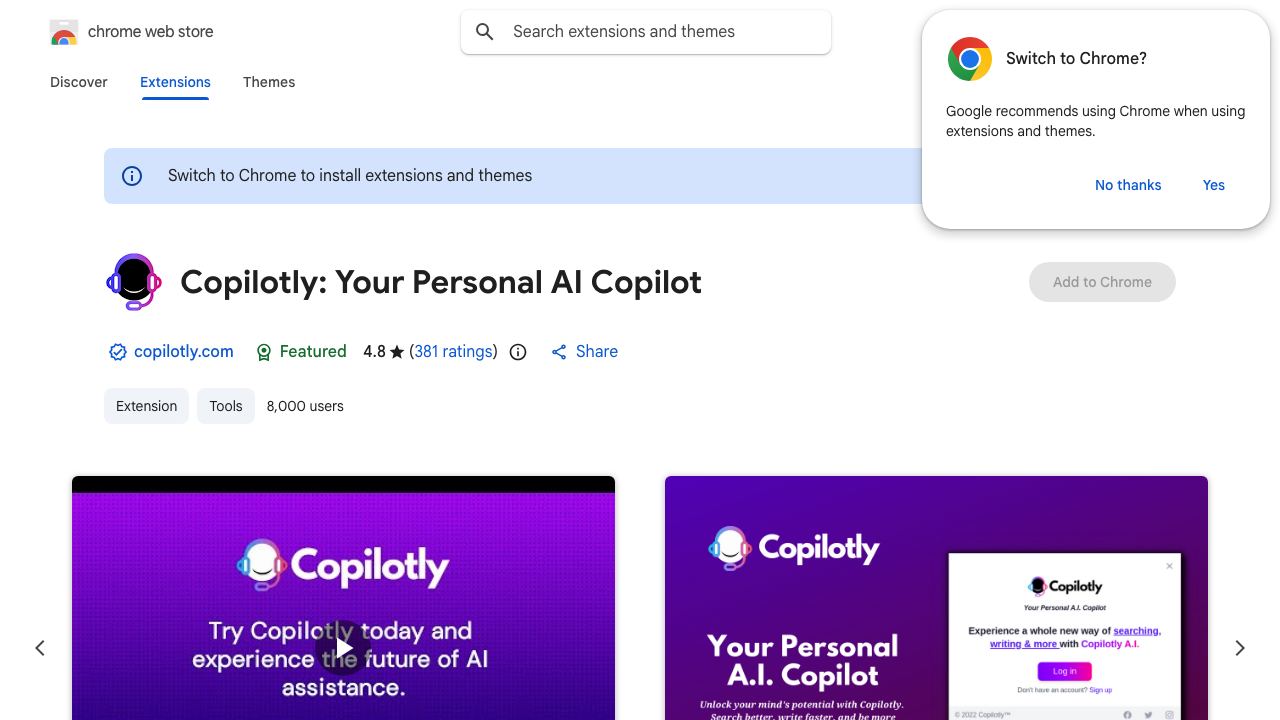 Copilotly: Your Personal AI Copilot website screenshot