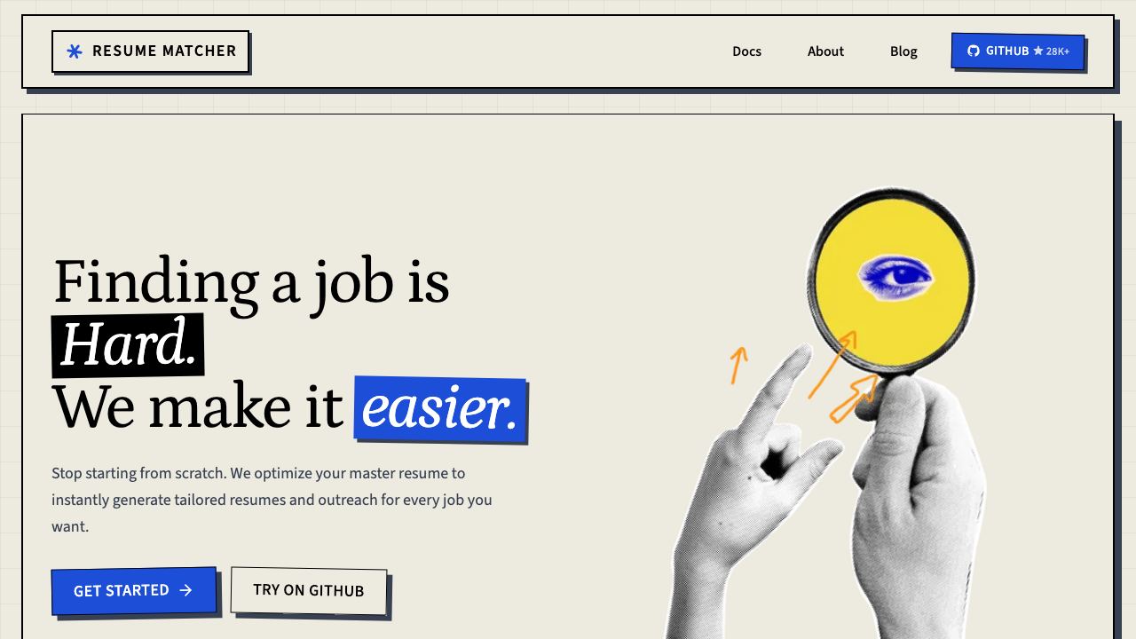 Resume Matcher website screenshot