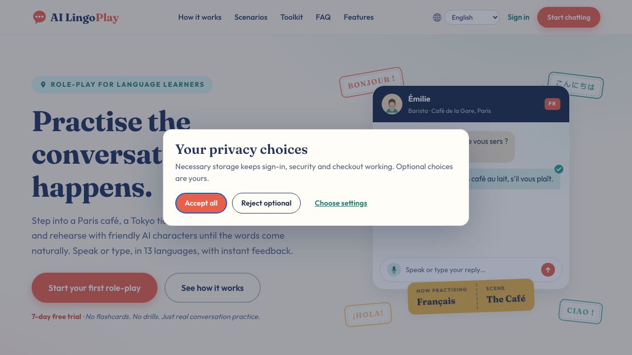 AI LingoPlay 网站截图