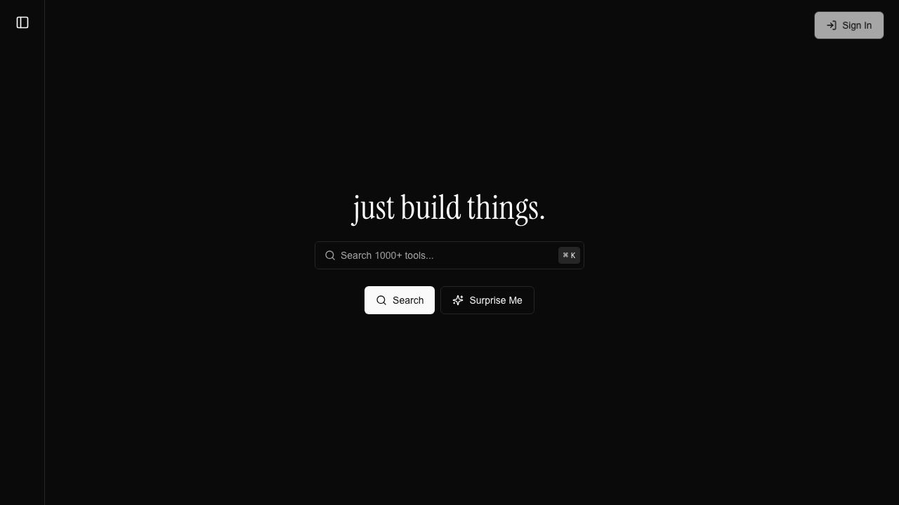 Just build things 网站截图