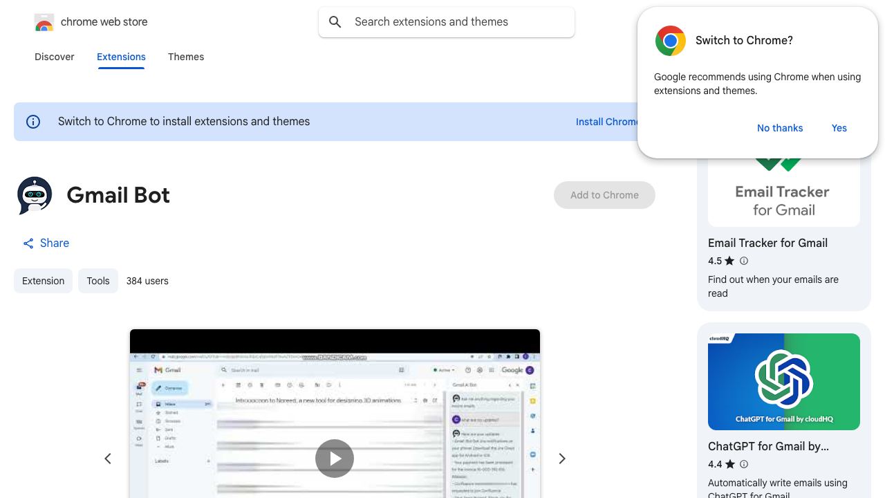 Gmail Bot website screenshot