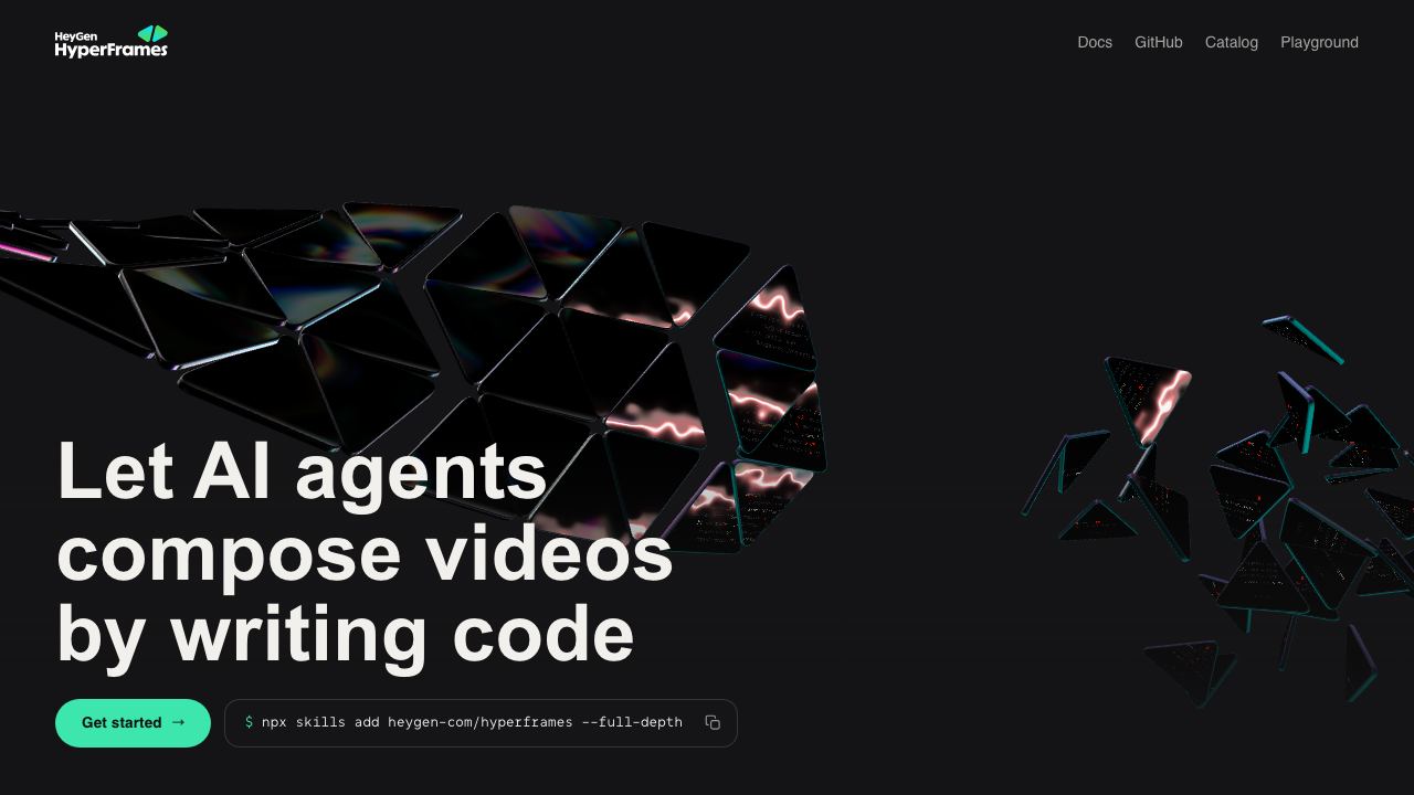 Hyperframes website screenshot