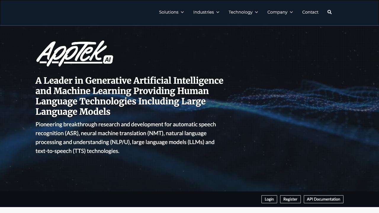 AppTek website screenshot