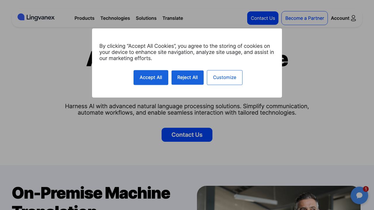 Lingvanex website screenshot