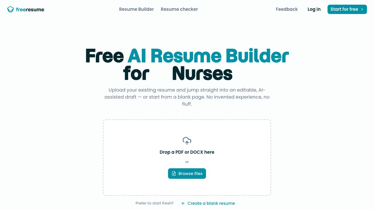 FreeResume 网站截图