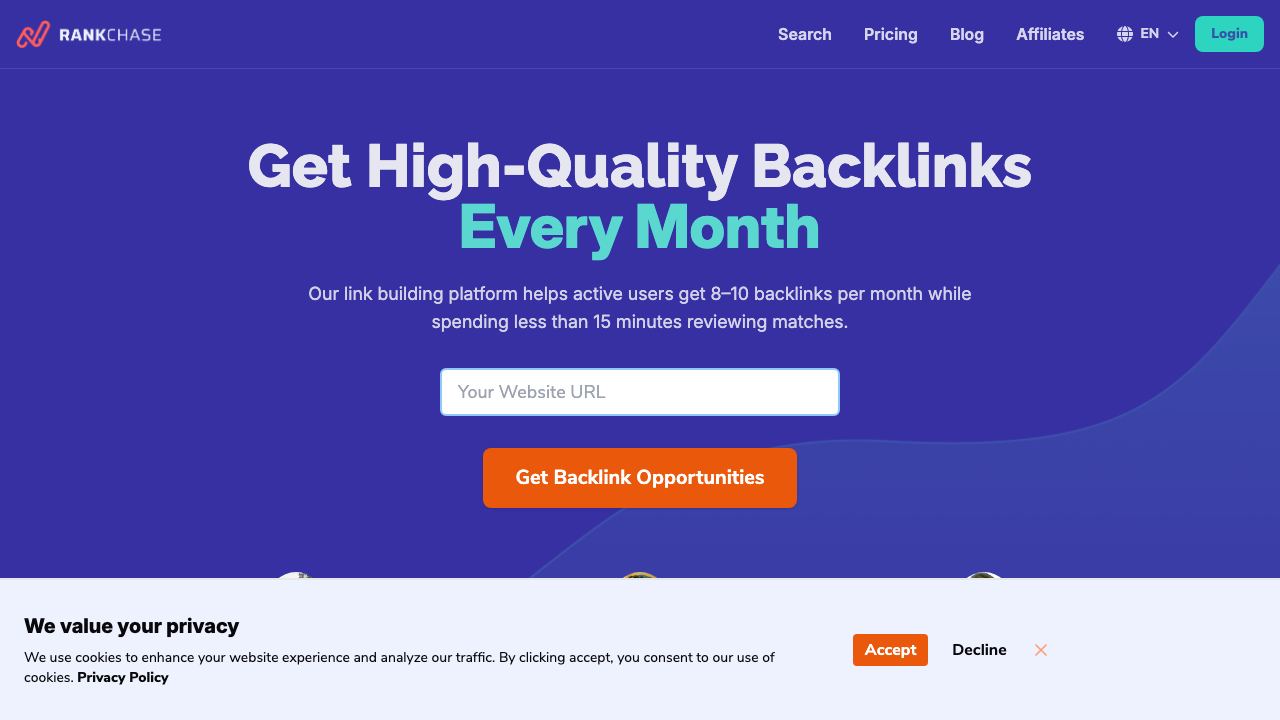 RankChase website screenshot