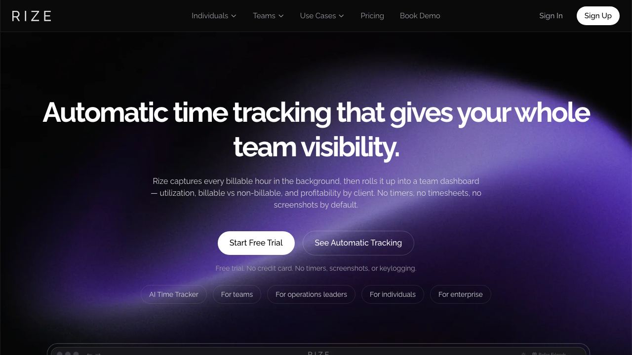 Rize website screenshot
