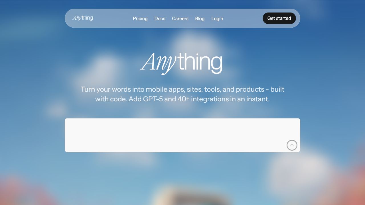Anything website screenshot