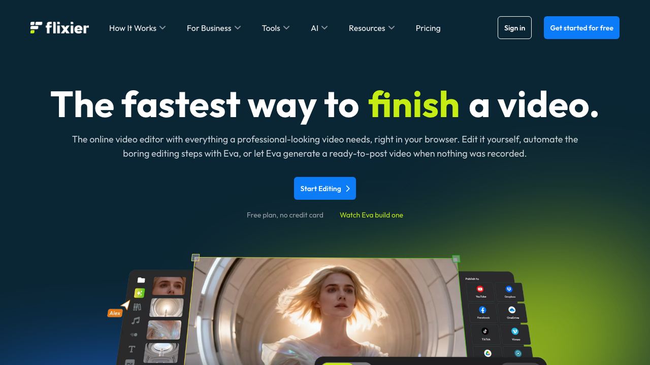 Flixier website screenshot