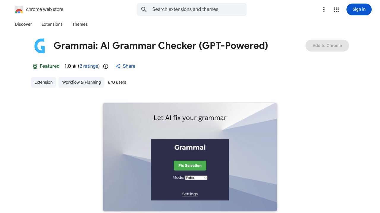 Grammai: AI Grammar Checker (GPT-Powered) 网站截图