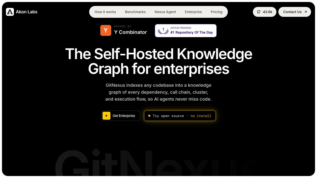 GitNexus (Akon Labs) 网站截图