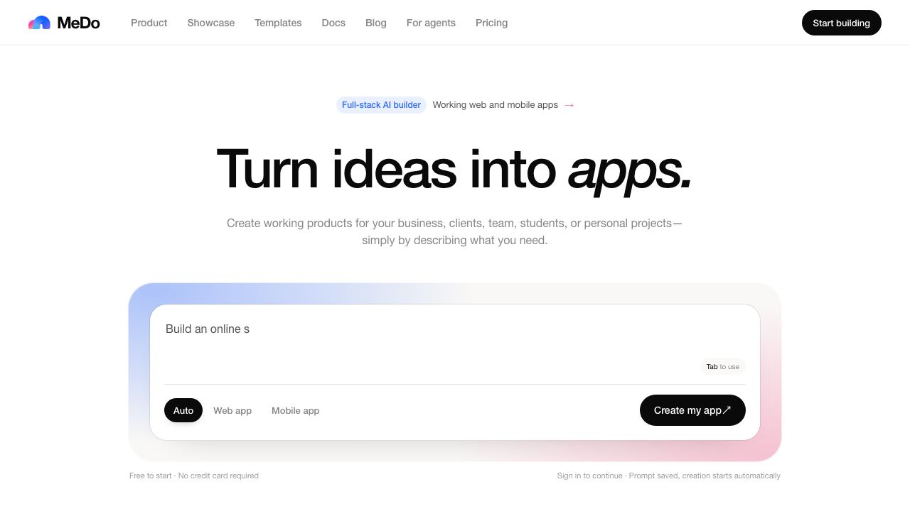 Medo website screenshot
