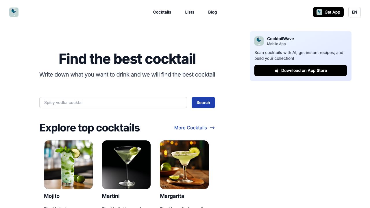 CocktailWave 网站截图
