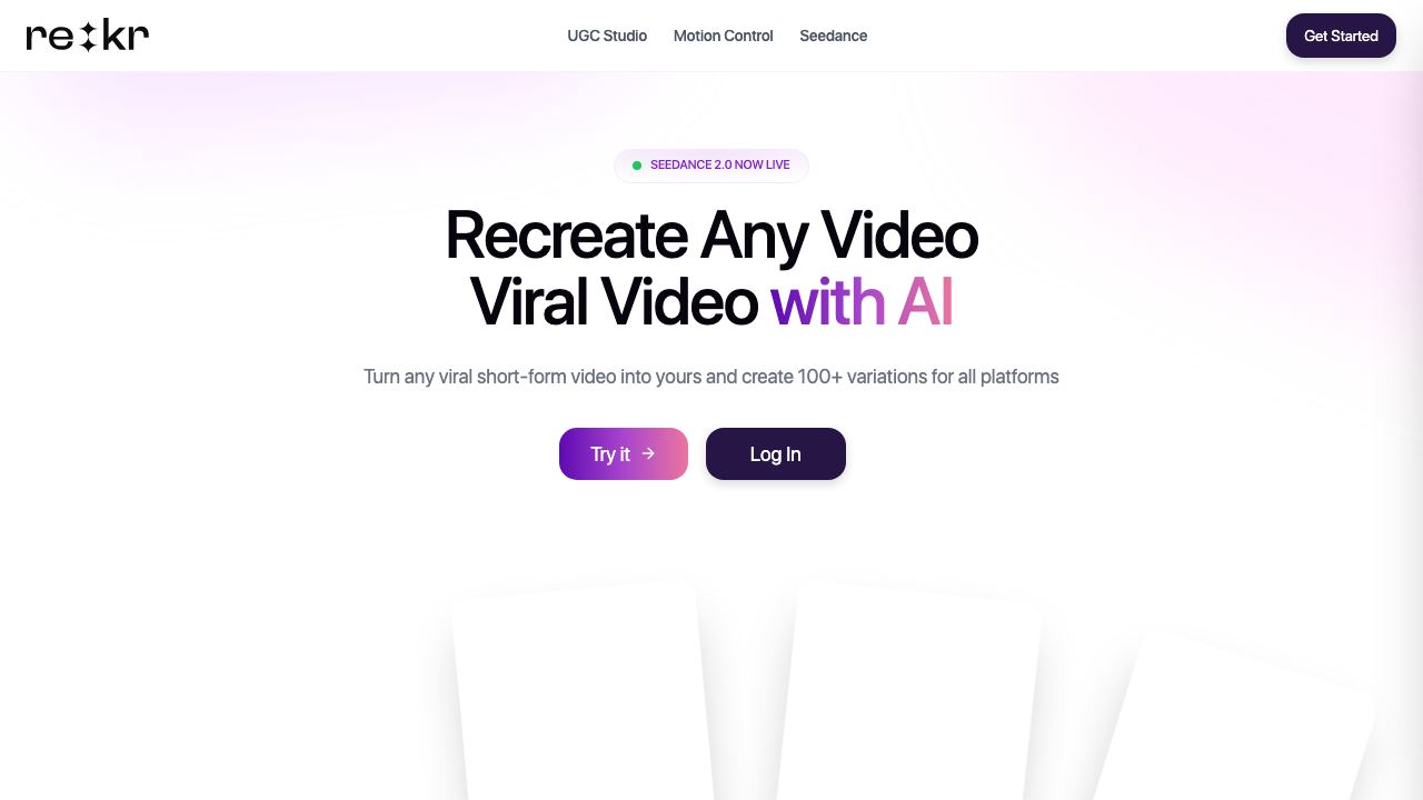 RE:Create Video 网站截图