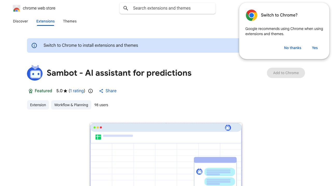 Sambot - AI assistant for predictions 网站截图