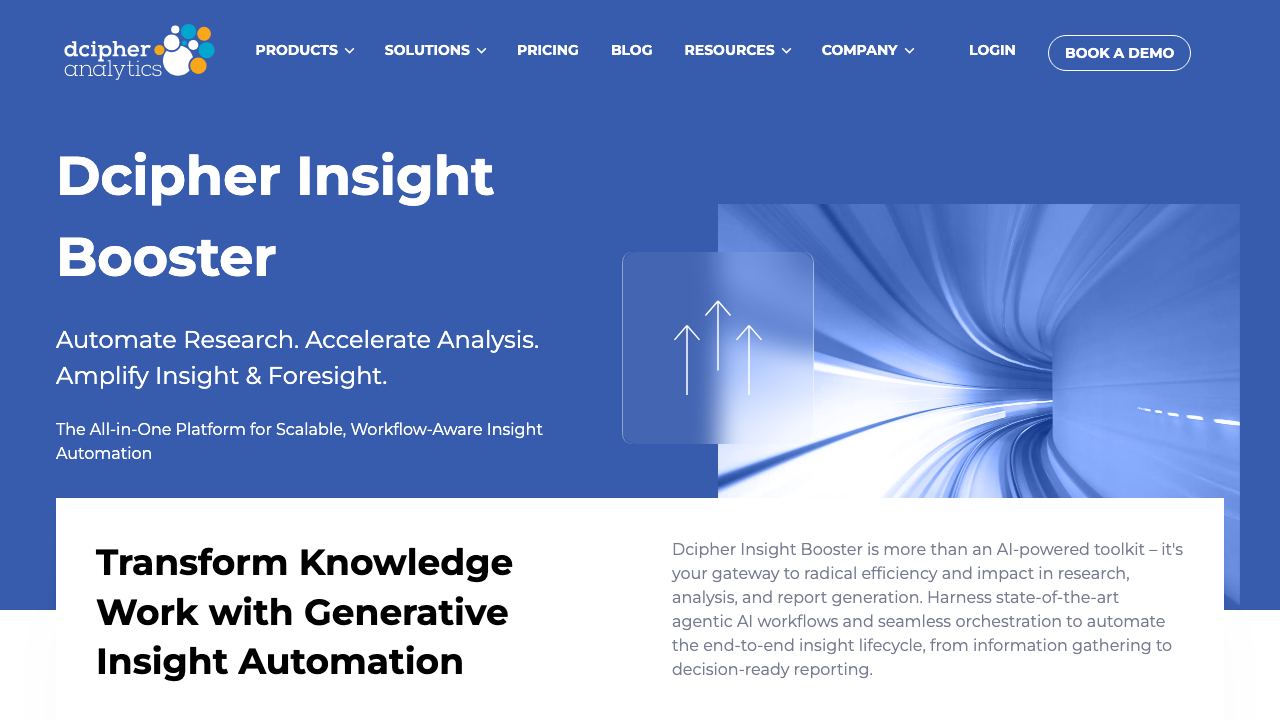 Dcipher Insight Booster website screenshot