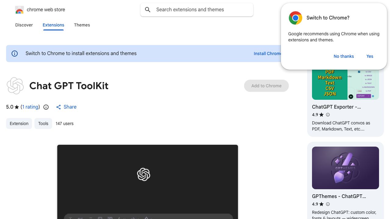 Chat GPT ToolKit 网站截图
