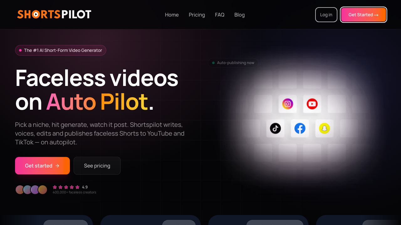 Shortspilot website screenshot