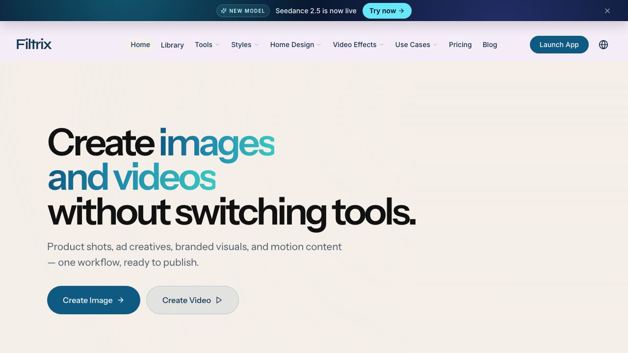 Filtrix AI website screenshot