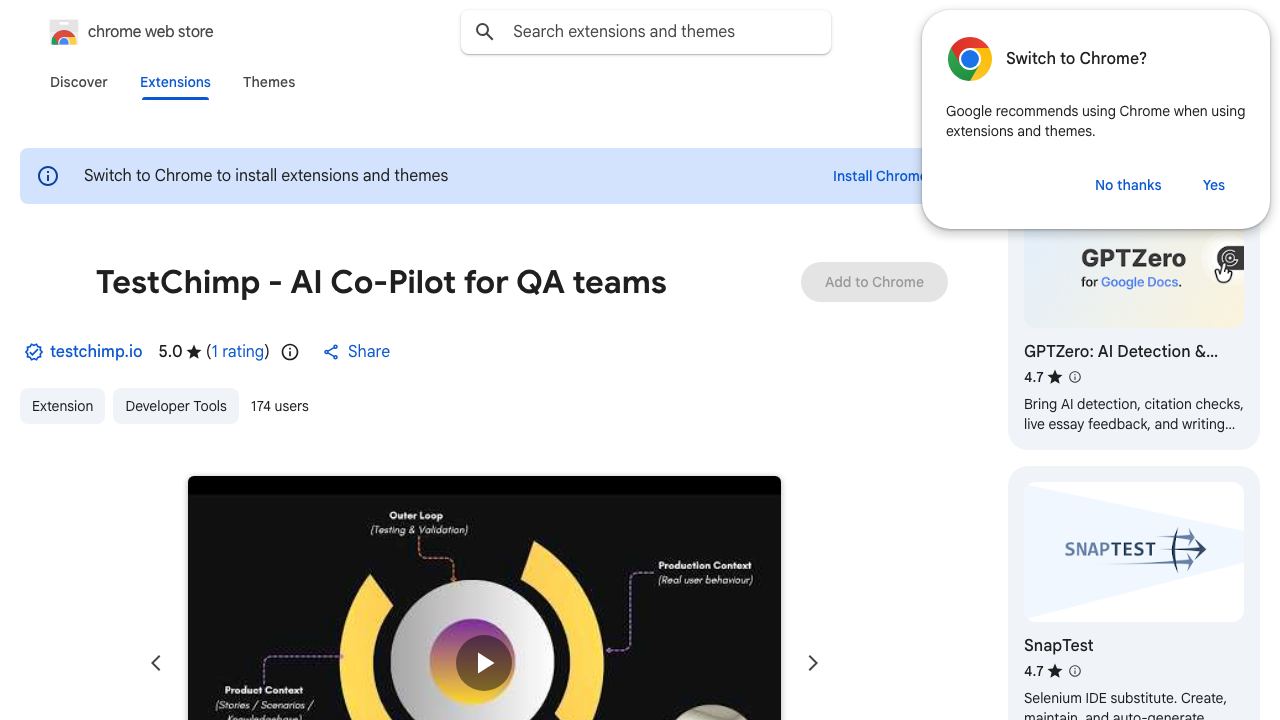 TestChimp - Create API Automation Tests Easily From Manual Test Sessions 网站截图