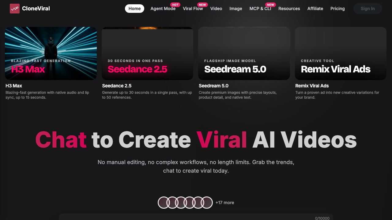 CloneViral 网站截图