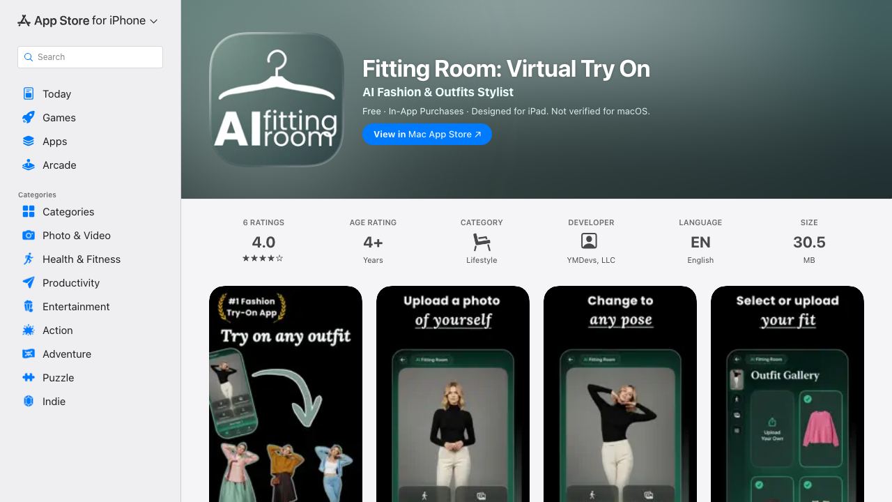 AI Fitting Room 网站截图