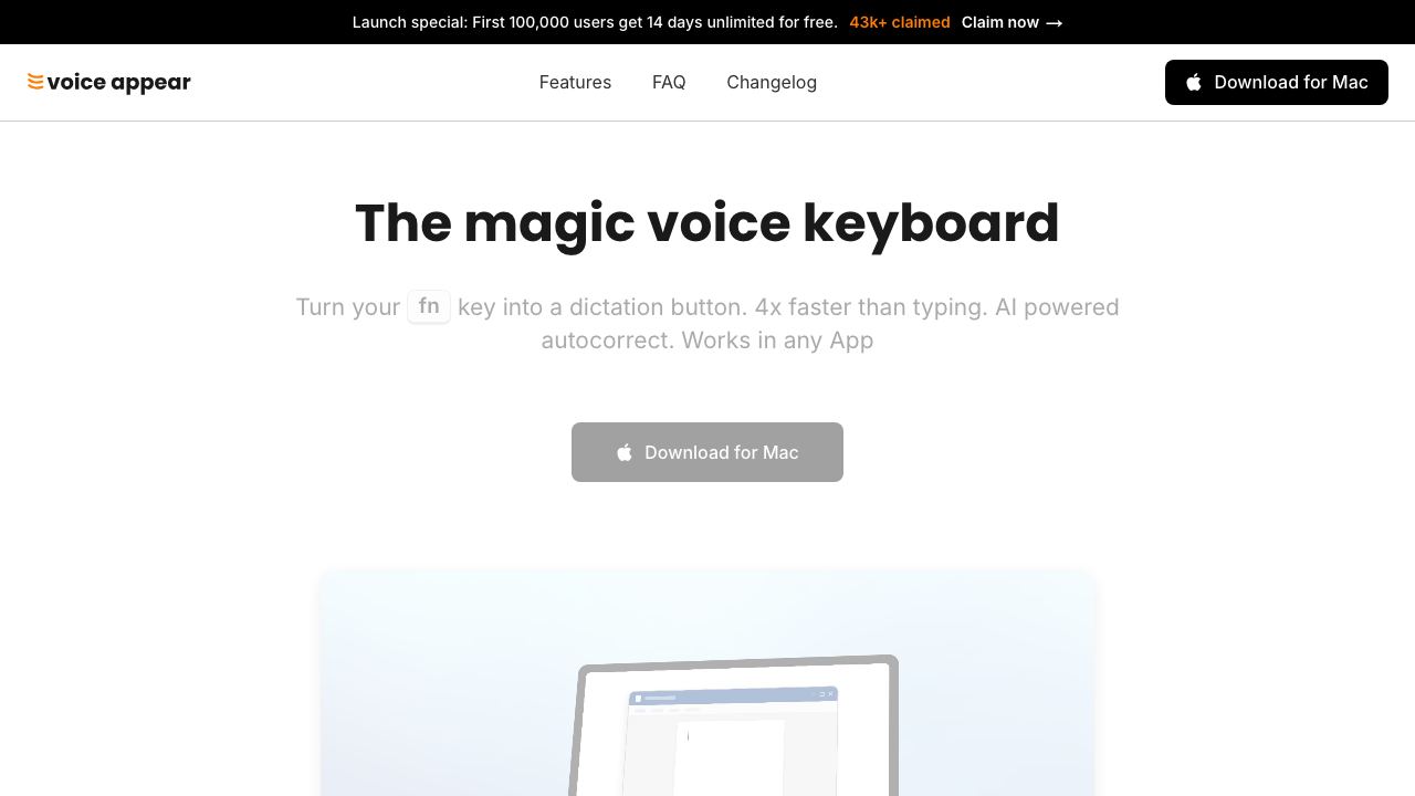 VoiceAppear website screenshot