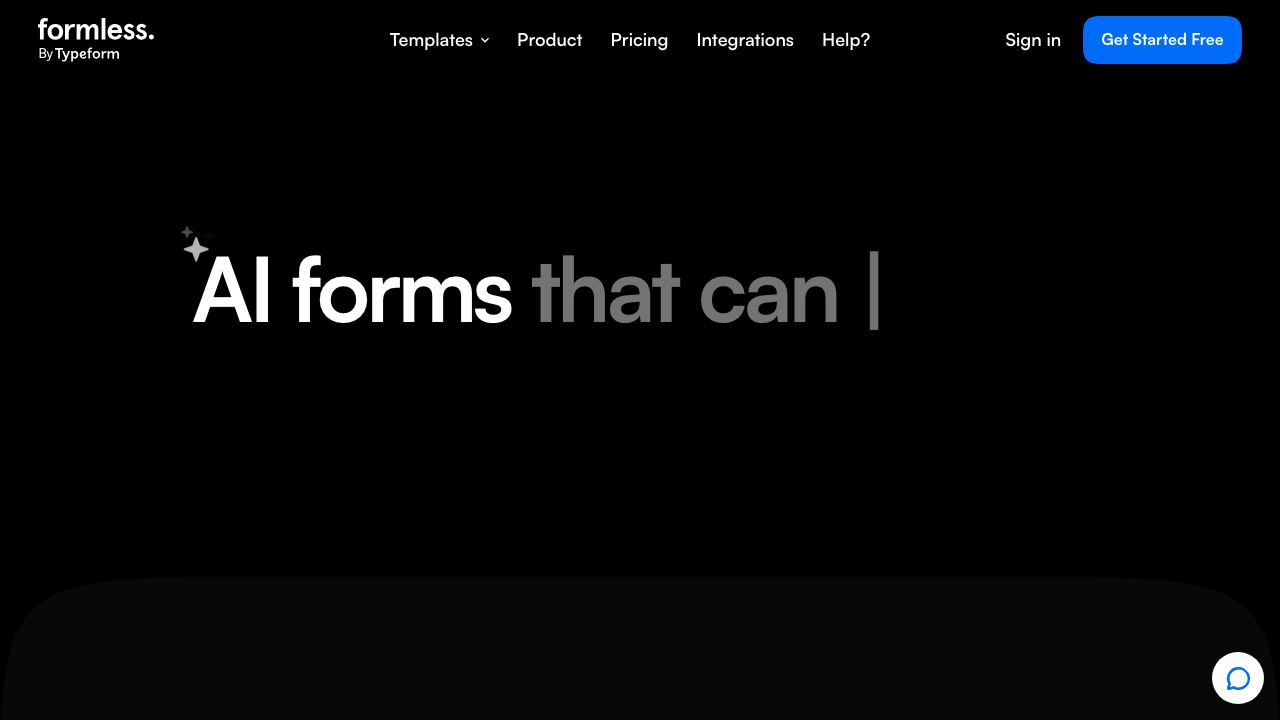 Formless (by Typeform) 网站截图