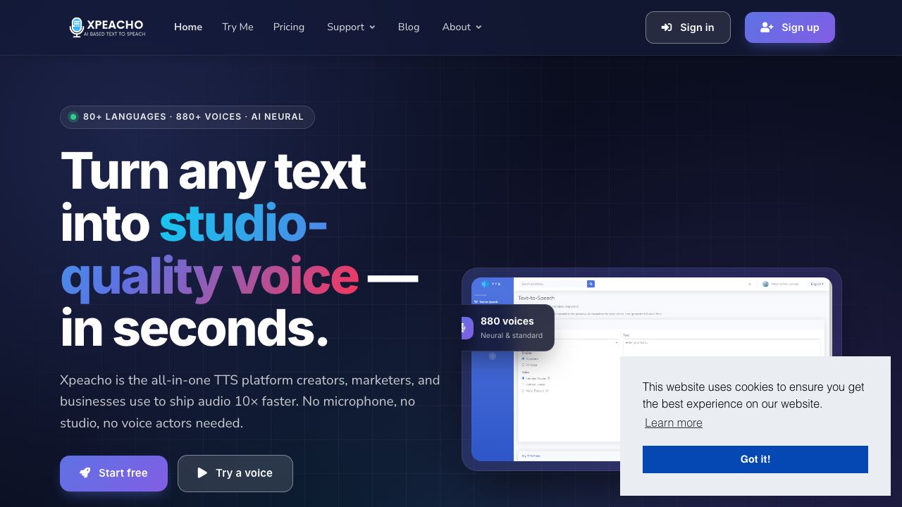 Xpeacho 网站截图